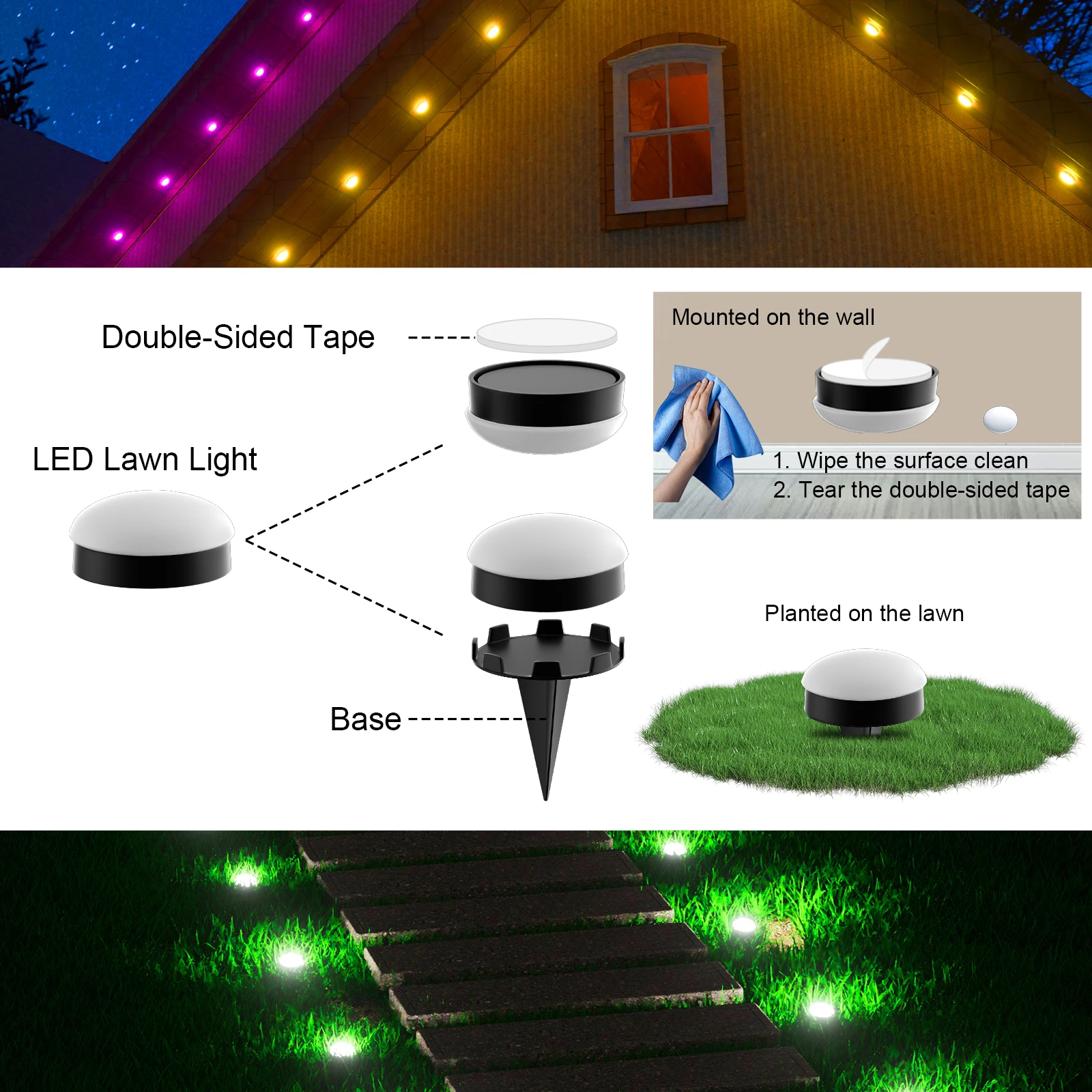 LED Solar Grass Channel Light Garden/Landscape/Courtyard/Terrace/Lane/Pedestrian Christmas Waterproof Outdoor Solar Lights.