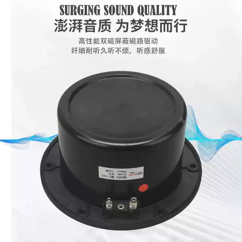 5.5 Inch Dome Top Pure Midrange Speaker, 50mm Voice Coil 60W HiFi Mid Range Audio Driver