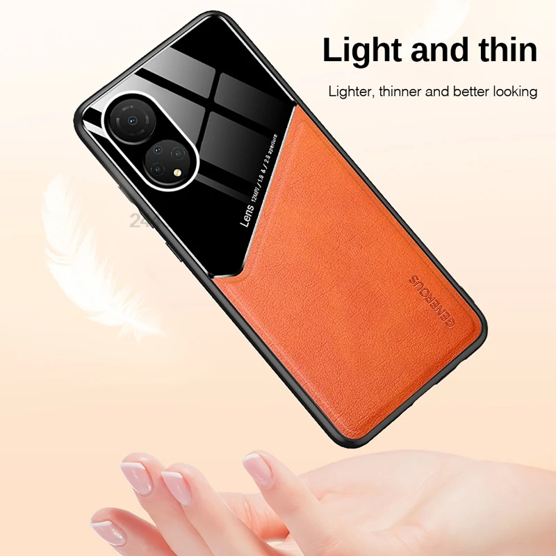 For Honor50 Case Magnetic PU Leather Car Magnetic Hard PC Cover For Huawei Honor 50 70 90 Honor70 Honor90 Lite 5G Phone Cases