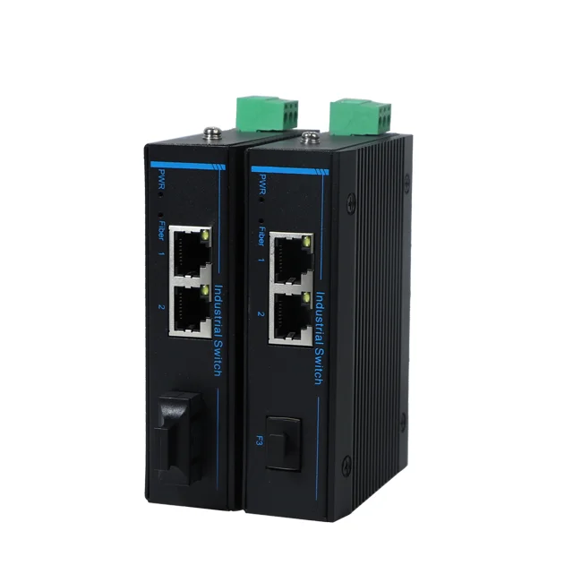 Industrial Ethernet Switch 2 Port Gigabit DC Input Network Switch SFP RJ45 DIN-rail Ethernet Switch