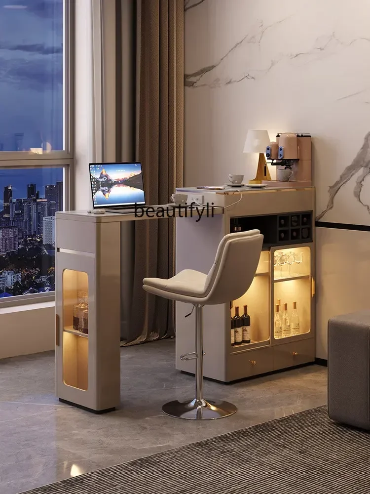 lt Stone Plate Retractable Counter Home Living Room Modern Minimalist Open Kitchen Integrated Hallway Small Bar Table
