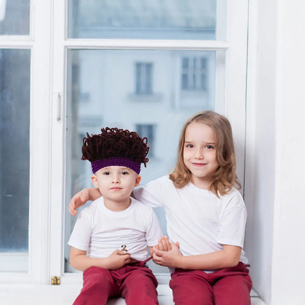 

Kids Hat Children Costume Accessories Baby Photography Prop Soft Woolen Hair Cap Cosplay Headwear For Halloween Party Stage