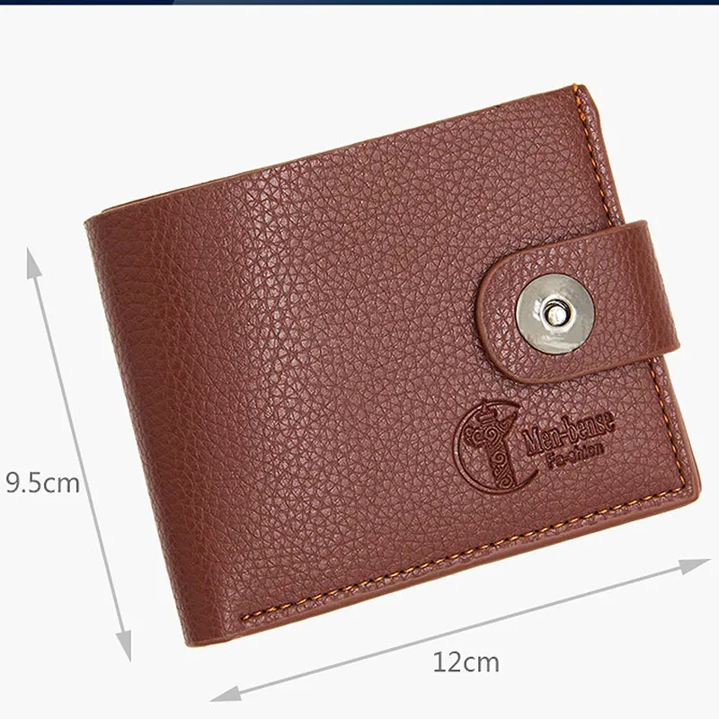 2022 New Short Men Wallets Small Magnetic Buckle Card Holder Photo Holder Slim Male Print Wallet Zipper Coin Pocket Men Purses