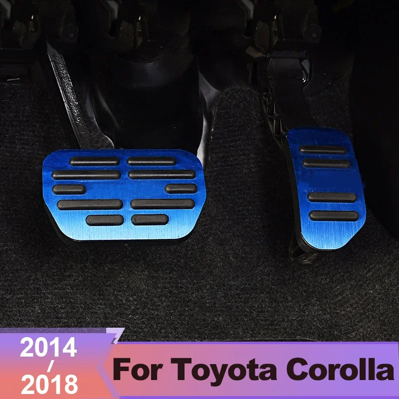 Aluminum Car Foot Pedals Accelerator Fuel Brake Pedals Plate Covers for Toyota Corolla E180 2014 2015 2016 2017 2018 Accessories