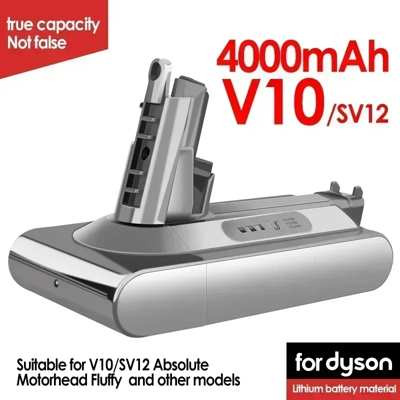 

Dyson V8 V7 Vacuum Cleaner Battery SV10 5000mAh 21.6V Full/Fluffy/Animal Cleaning Battery and 4.0mAh Replacement Li-Ion Battery