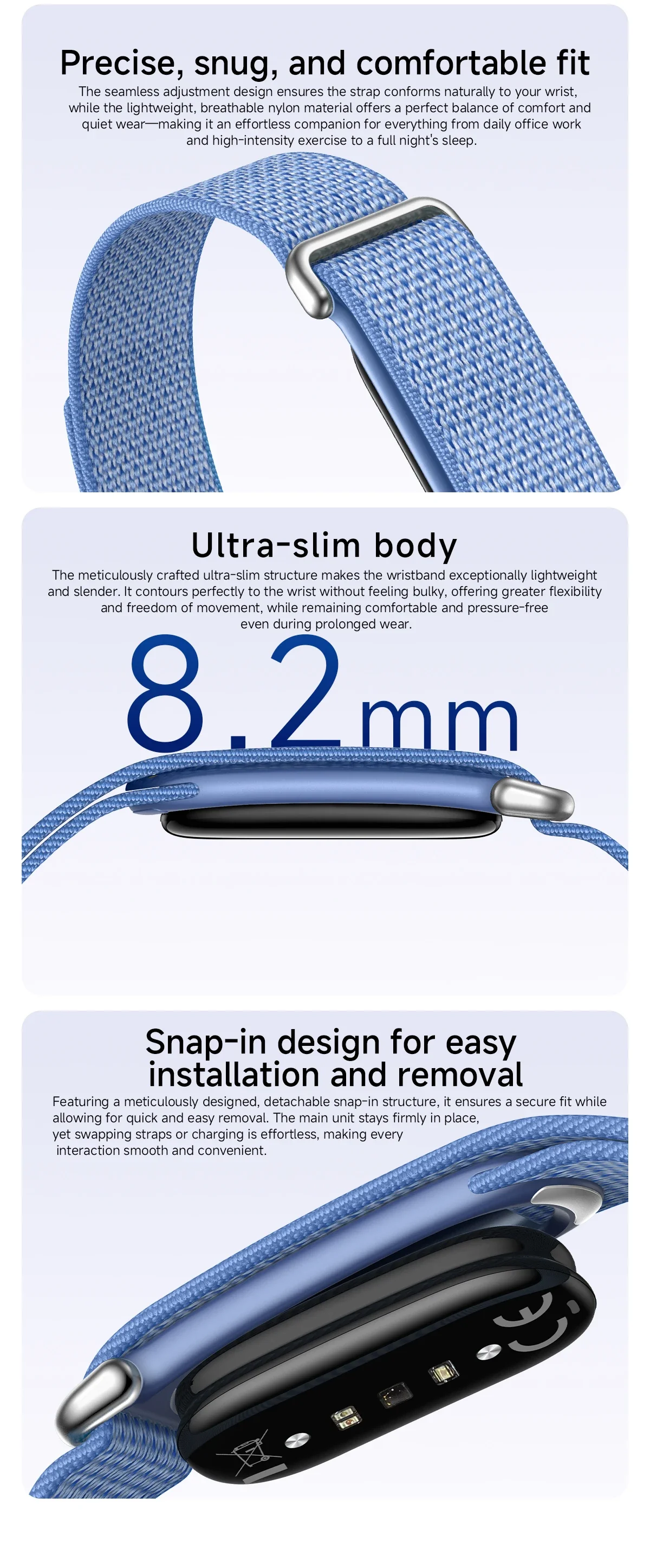 2026 Neues VWAR AIR Ultra Smart Band 20 Tage Akkulaufzeit 1ATM Wasserdicht 24/7 Herzfrequenz Stress Schlaf Fitness-Tracker Smart-Armband – Detail 4