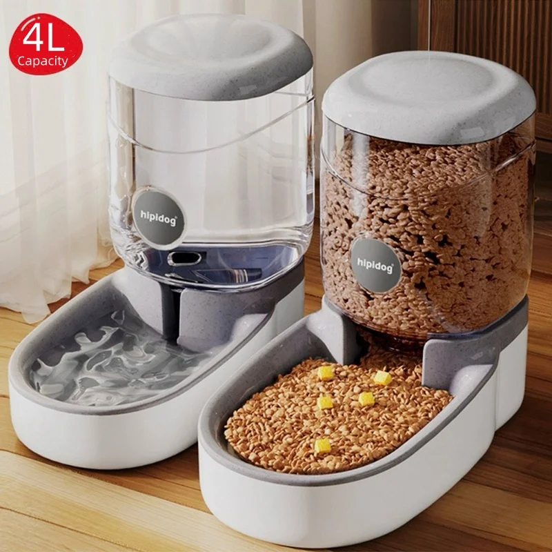 Cat Water Dispenser Automatic Dog Cat Feeder and Water Dispenser Gravity Food Feeder Large Capacity 4L Pet  Drinking Waterer