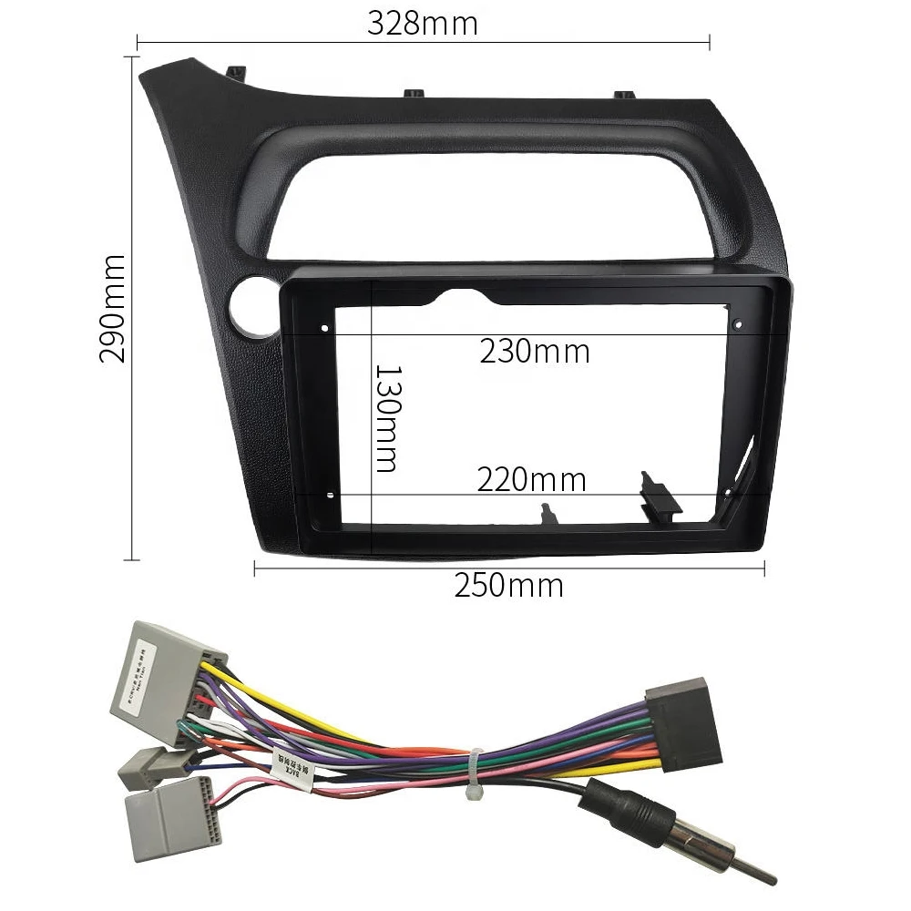 Fascia per autoradio Android da 9 pollici per HONDA Civic Hatchback 2006-2012 Lettore stereo Telaio 2DIN Unità principale Dash Panel Installazione