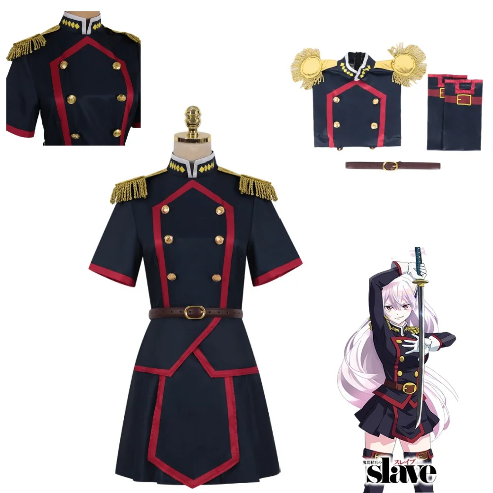 Kyouka Uzen Himari Azuma Cosplay Costume Anime Mato Seihei No Slave Uniform Dress Skirt Gloves Stockings Chained Soldier