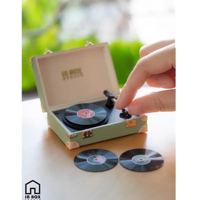 1/6 Doll House Model Furniture Accessories Retro Phonograph Vinyl Record Player Bjd Ob11 Gsc Blyth Soldier Lol Miniatures Decor