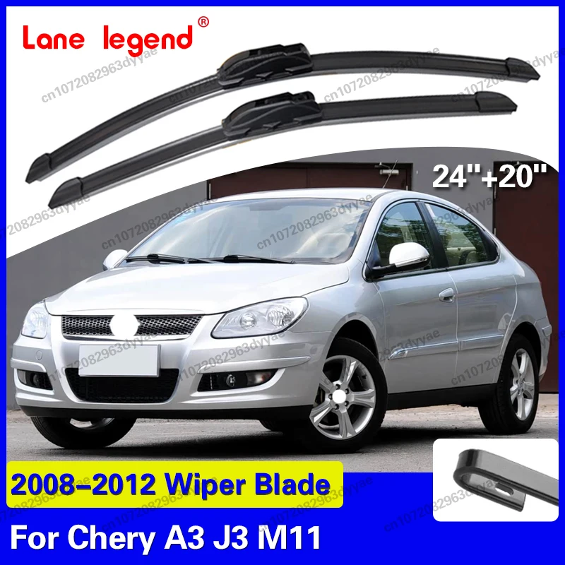 Palhetas de Limpador de Para-brisa Dianteiro para Chery A3 J3 M11 Apola Chance Niche Cielo Tengo 2008-2015 24"+20"