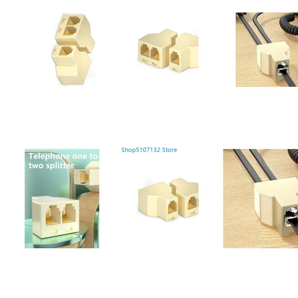 87HD Versatility RJ11 6P4C/6P2C Telephone Splitter Quick Setups Phone Line Splitters For Double Phone Connection In Offices