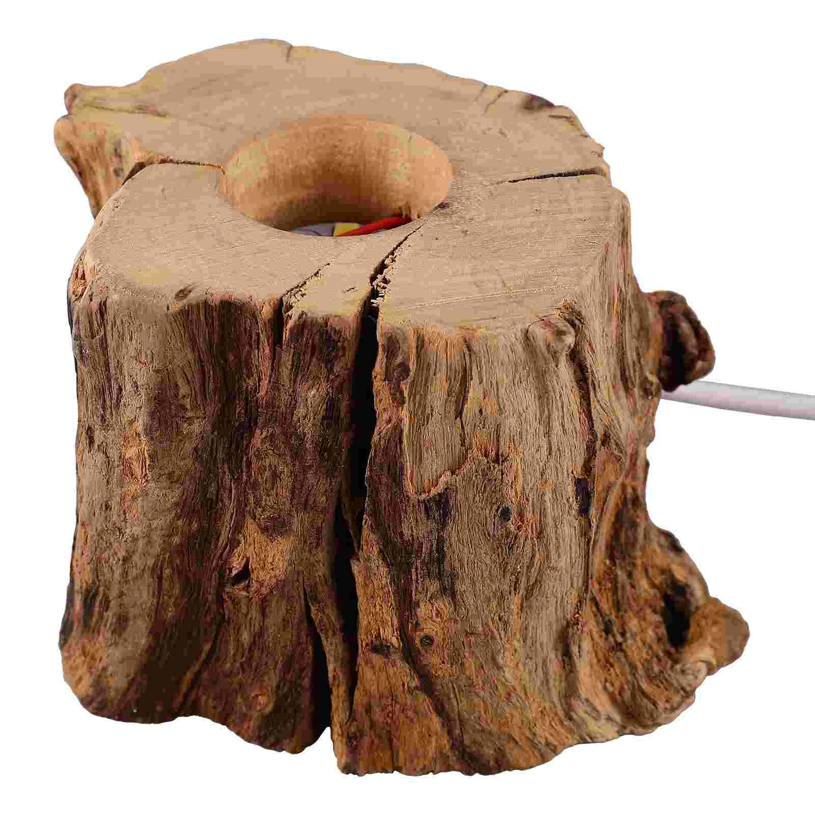 

Wooden Crystal Ball Stand Stump Shaped Night Light Stand USB Charging LED Light Holder