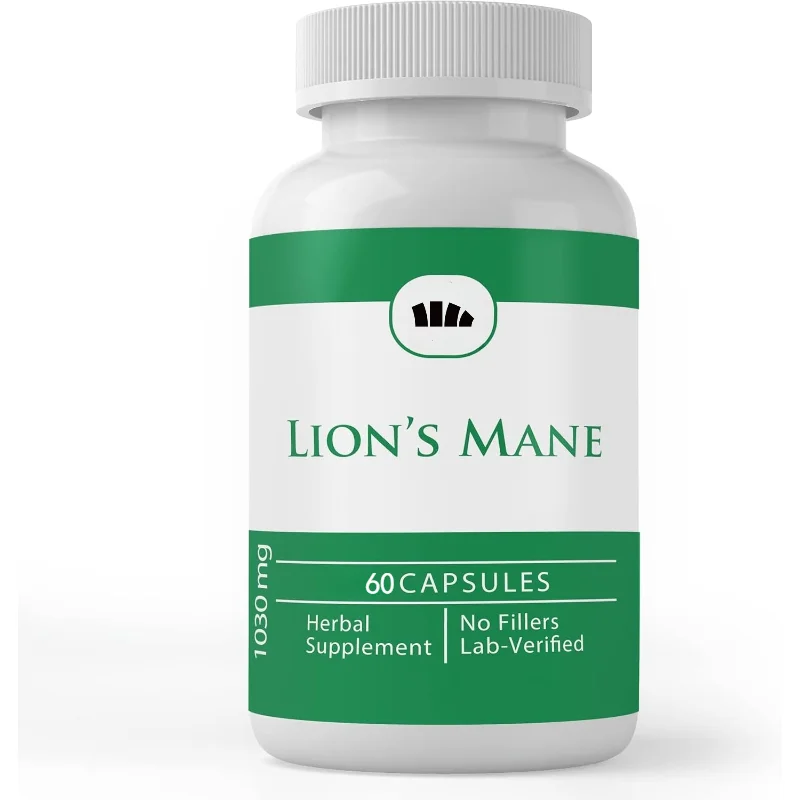 

Lion Mane Supplement Capsules - Organic Lion Mane Lion Powder 1000mg, 40% Polysaccharide -60 capsules