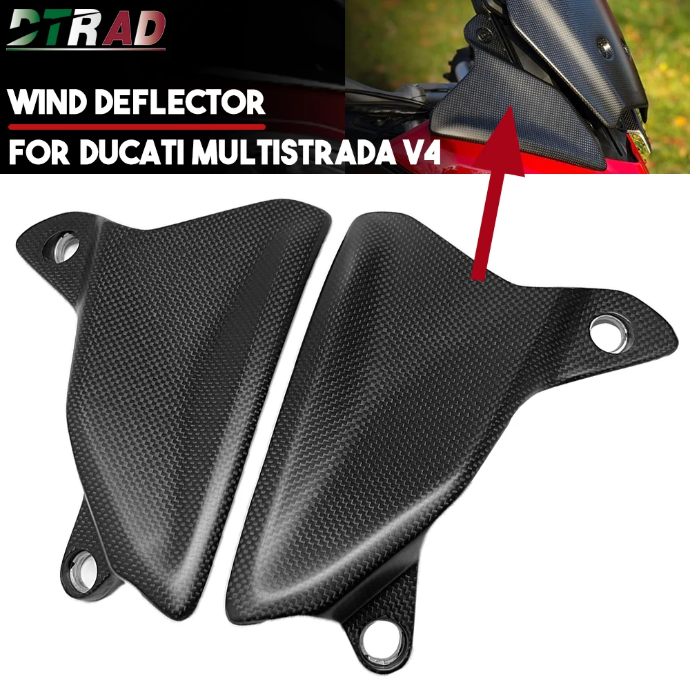 

For DUCATI Multistrada V4 V4S Pikes Peak Rally 2021-2023 Carbon Fiber Front Fairing Side Panels Motorcycle Wind Deflector Shield