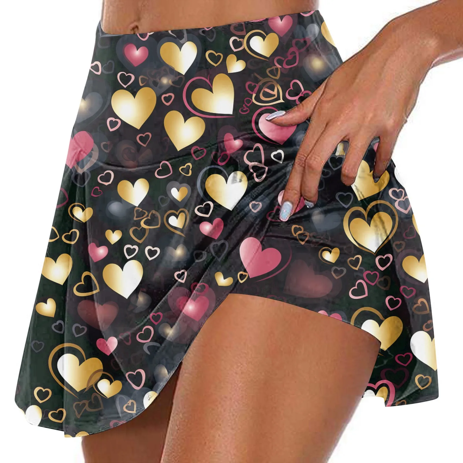 Gonne da Tennis pieghettate elasticizzate atletiche con stampa di san valentino da donna Run Yoga pantaloncini interni elastici sportivi da Golf Skorts varie laste24