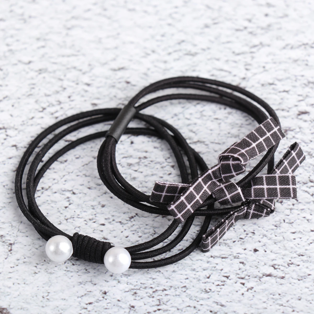 

12Pcs Rope Ponytail Holder Scrunchies Tie Fashion Ring Daily Ponytail Pearl Hair Beading Hair Rope Tie Holder Gift