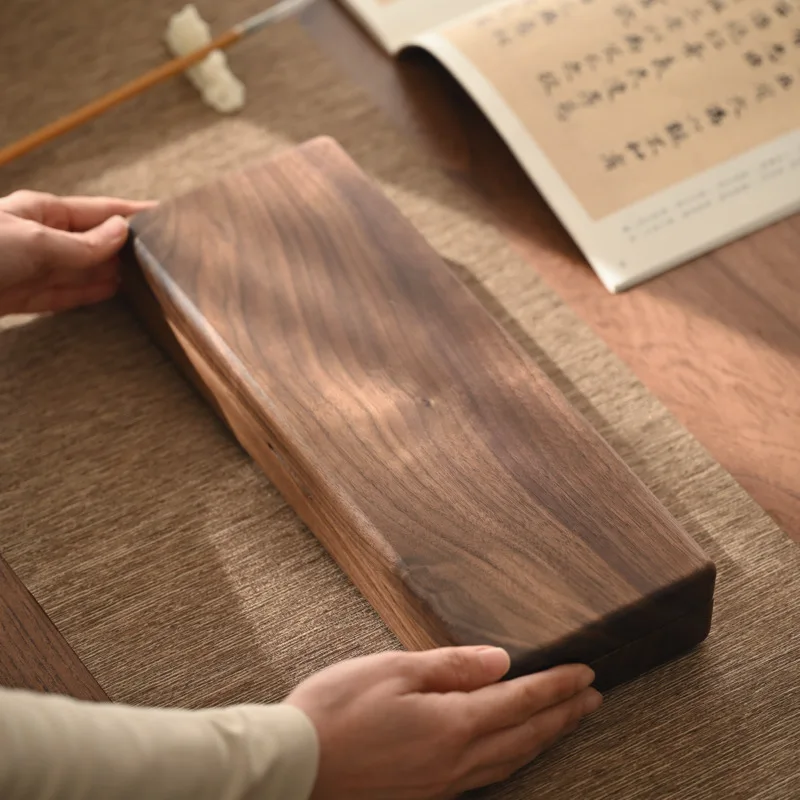 

Walnut Storage Box with Lid Vintage Organizer for Calligraphy Brushes Office Decorative Storage Case Handmade Desktop Organizer