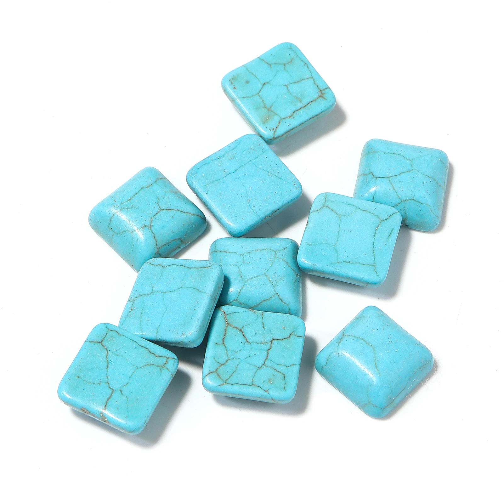 ブルーターコイズストーンビーズ,スクエア,フラットバック,ジ - Turquoise Stone Ring のレビューと価格