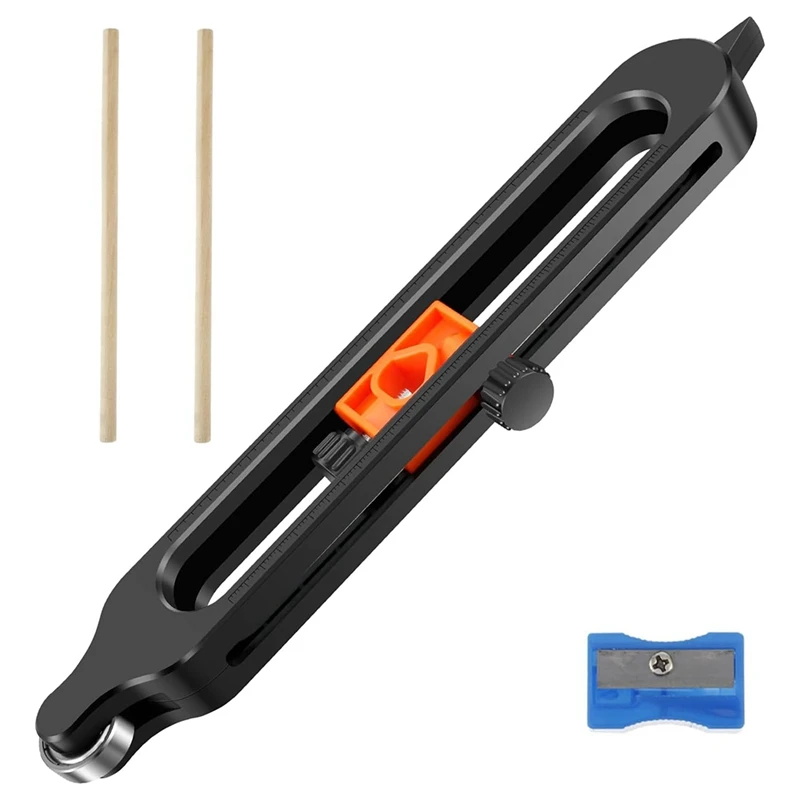 

ABLQ Contour Scribe Tool With Lock Adjustable Contour Gauge Scribe Tool With 2 Pencils Edge Corner Measuring Duplicator