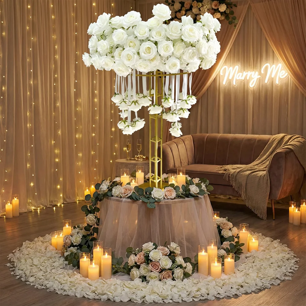 

New Year metal center decorative flower stand, wedding party Valentine's Day stage aisle decorative flower stand