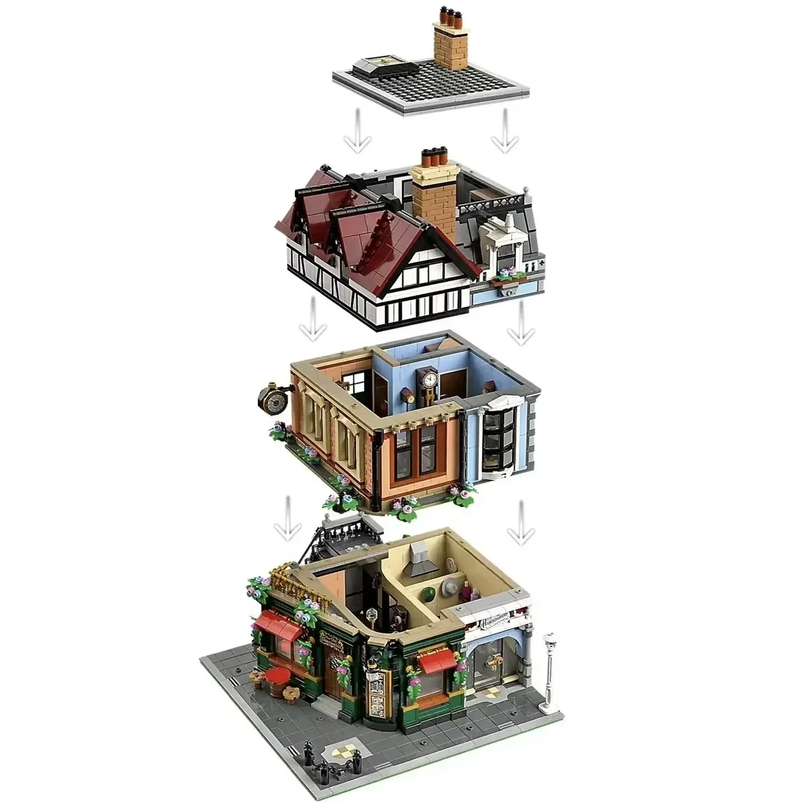 2025 New Tudor Corner Modular Building Blocks 10350 Creative Architecture Experts Street View Brick Toys Children Christmas