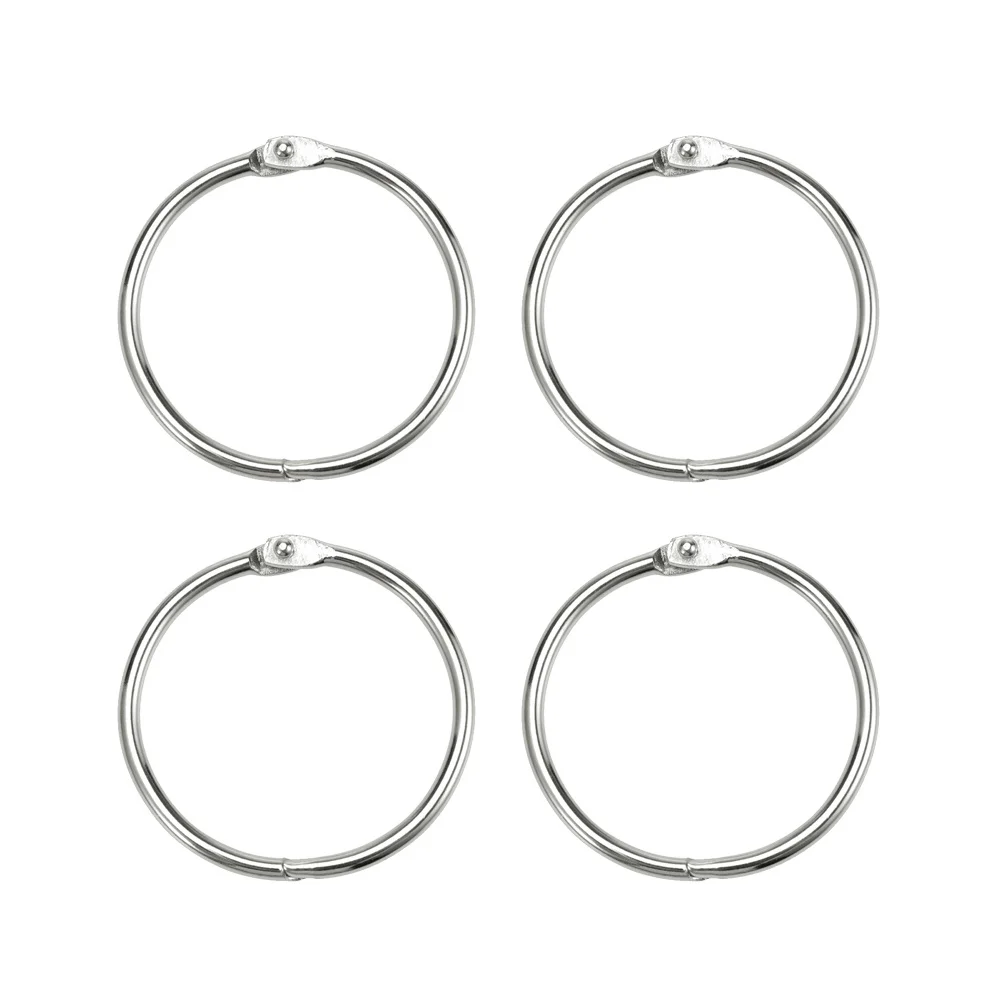 Kit de anillos de papel de hojas sueltas, 100 Uds., 25mm de diámetro interior, aros de encuadernación Connective DIY, accesorios para álbumes artesanales, anillos de carpeta de apertura