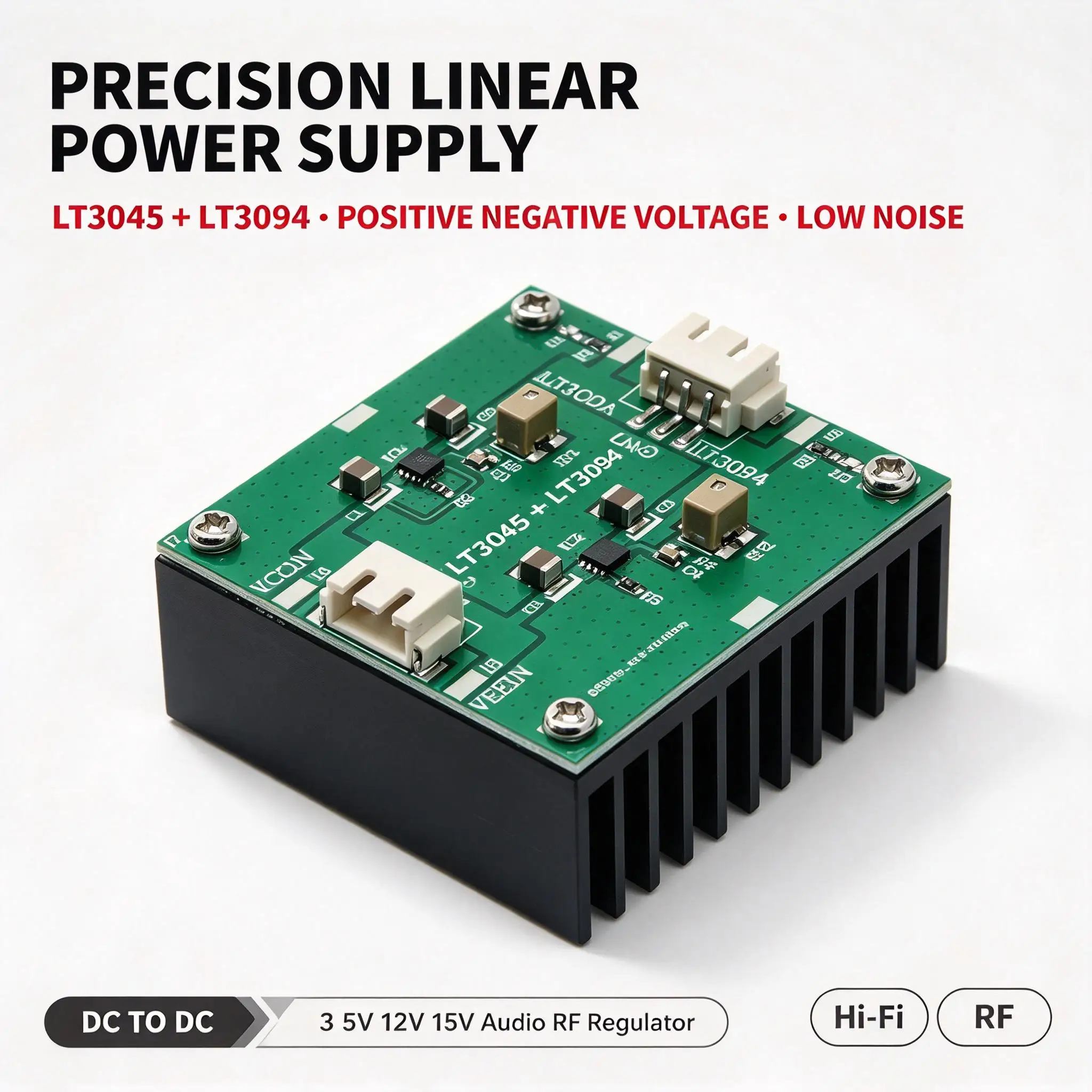 DYKB LT3045 LT3094 Positive Negative Low Noise Linear Regulator Power Supply LDO 0.5A For RF Audio DAC Op Amp Preamp DC-DC