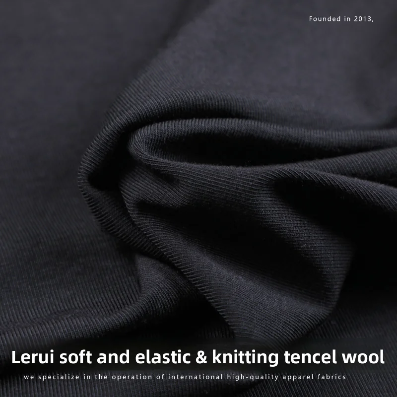 Solid Color Wool Fine Thread Blended Knitted Fabric for Four Seasons DIY Sewing Dress Clothing Fashion Wholesale Cloth Material