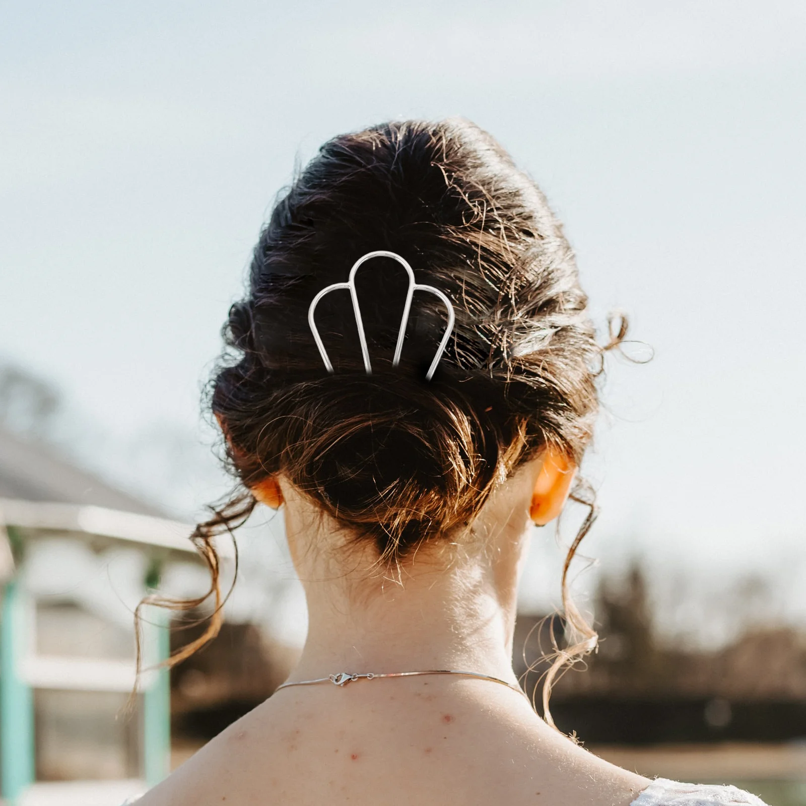 

3Pcs Metal Hair Fork Clip U Shaped French Hairpin for Women Elegant Updo Styling Tool Vintage Barrettes Bridal Comb