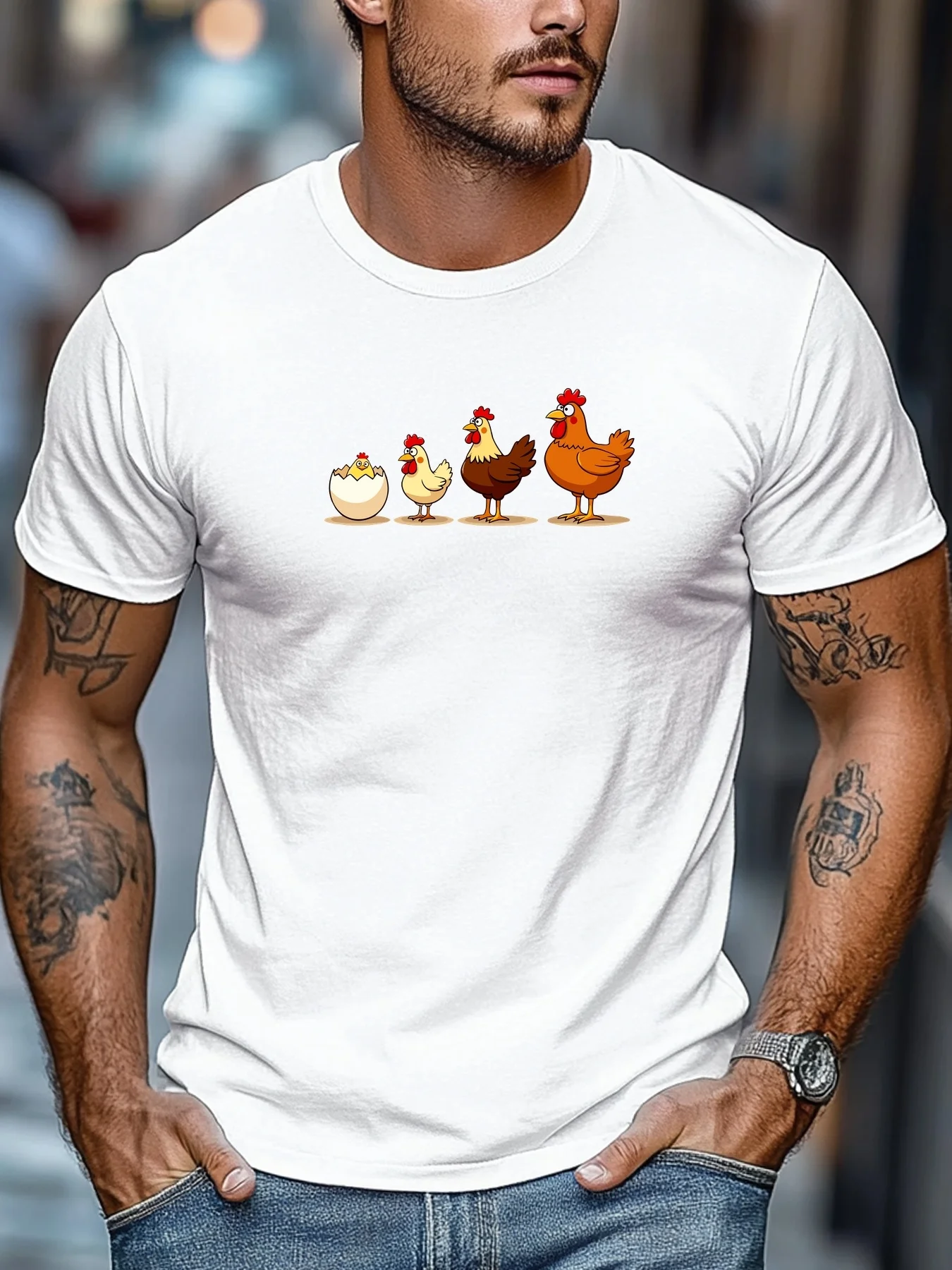 Men Black Tee Chicken Growth E - огляд і ціна Street Fashion Evolution