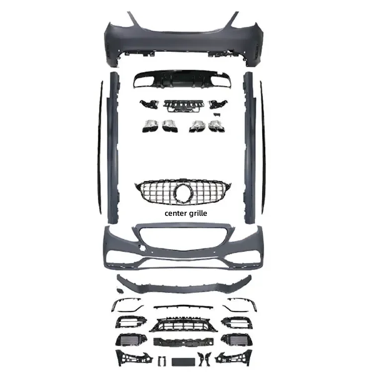 

High Quality C63 Body Kit For Mercedes-Benz W205 Facelift 2019 C63 Bumper Assembly With Grille