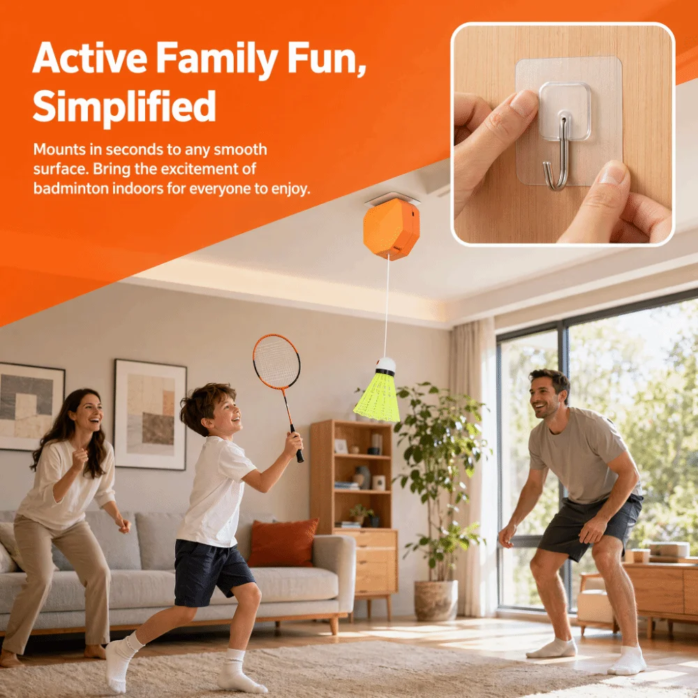 4pcs Save Space Badminton Self Training Tool Height Adjustment Remote Control Badminton Rebound Trainer Automatic Rebound