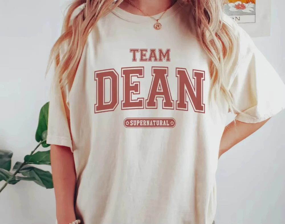 Team Dean Winchester T-shirt Supernatural Fan Clothing Printed Pattern T-shirt Casual Daily Street Dressing