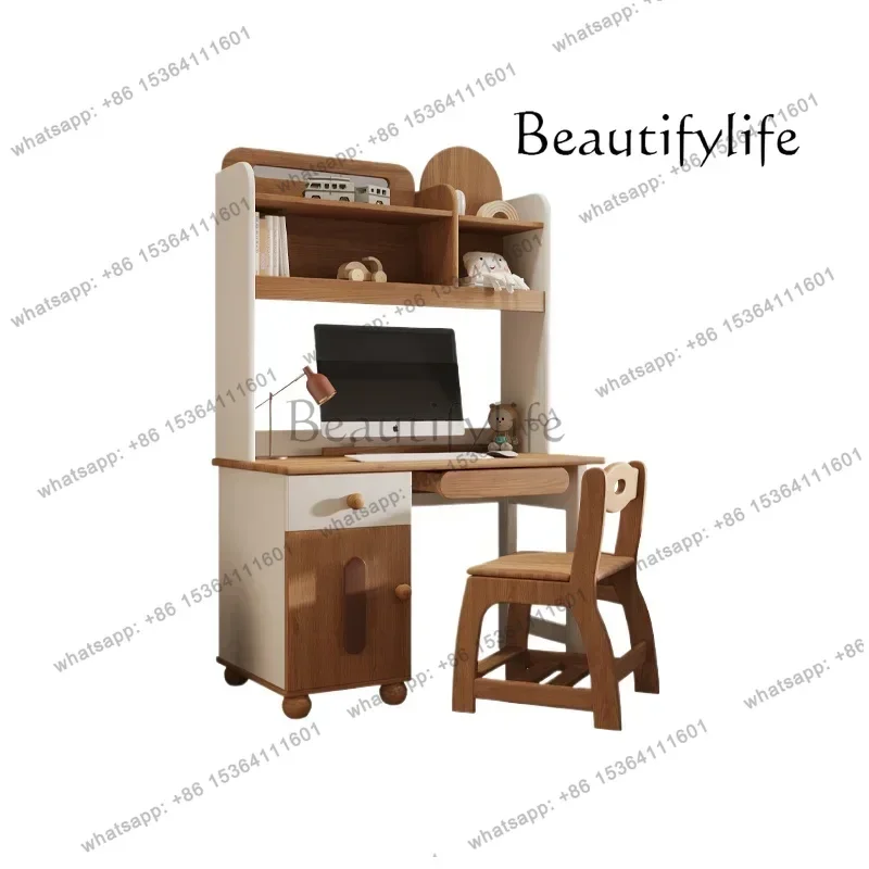 All solid wood children's desk and chair combination simple children's computer desk