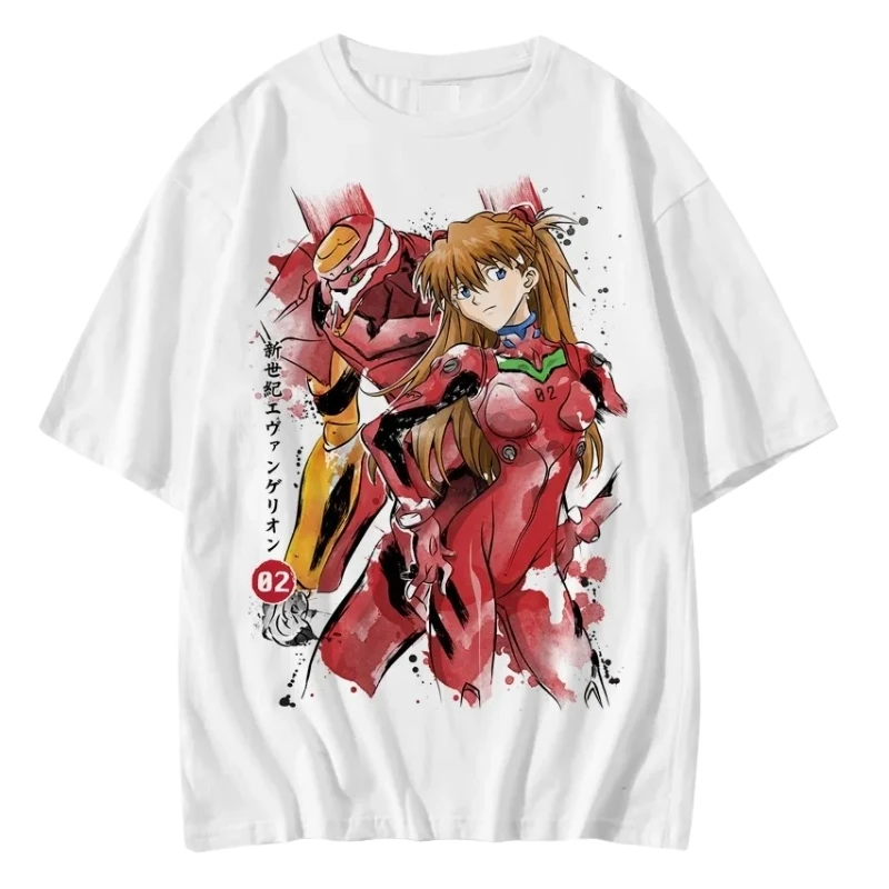 Asuka Neon Genesis Evangelion Anime bedrucktes T-Shirt für Herren und Damen, T-Shirt für Herren, Top, Sport-T-Shirt, Herren-T-Shirt, Sommer-T-Shirt