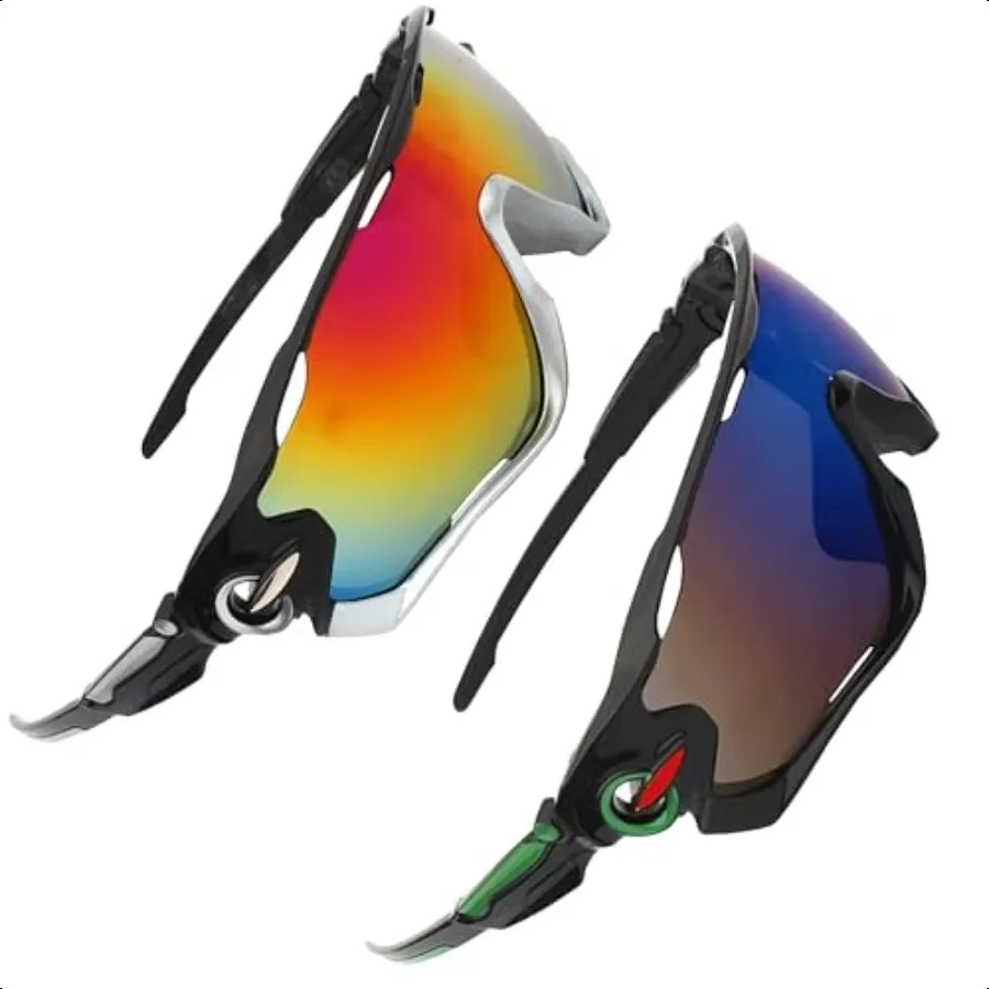 

2 Pcs Sport Sunglasses Men Lightweight Flexible Running Glasses for Men and Women Secure Fit ScratchResistant Lenses and Durabl