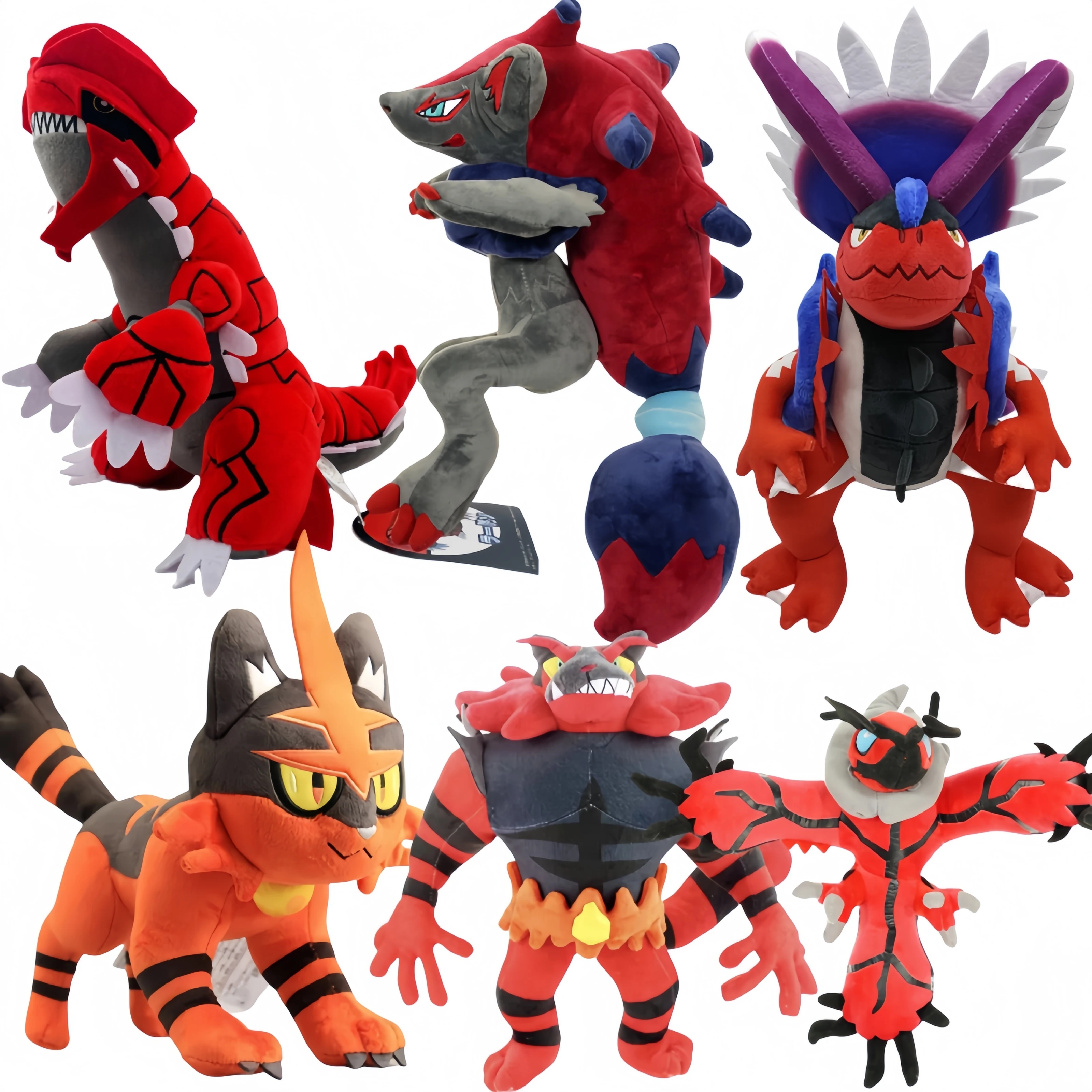 Pokemon Pikachu Peluche Stuffed Zoroark Incineroar  Koraidon Torracat Groudon Zoroark Yveltal Litten Anime Figure Doll Kid Gift