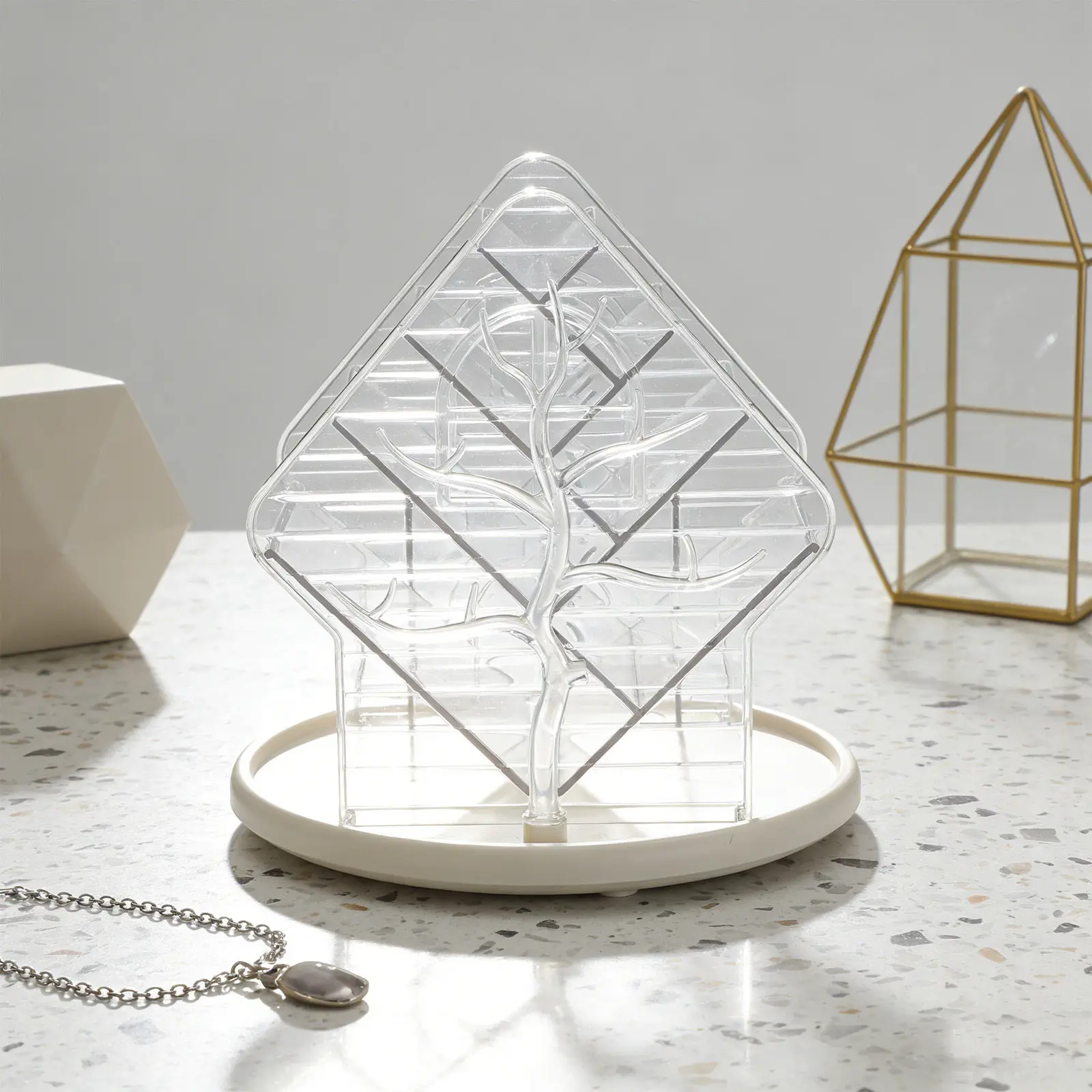 Single Makeup Organizer Clear Acrylic Box with Removable Dividers for Foundation Concealer Eyeliner Mascara Blush