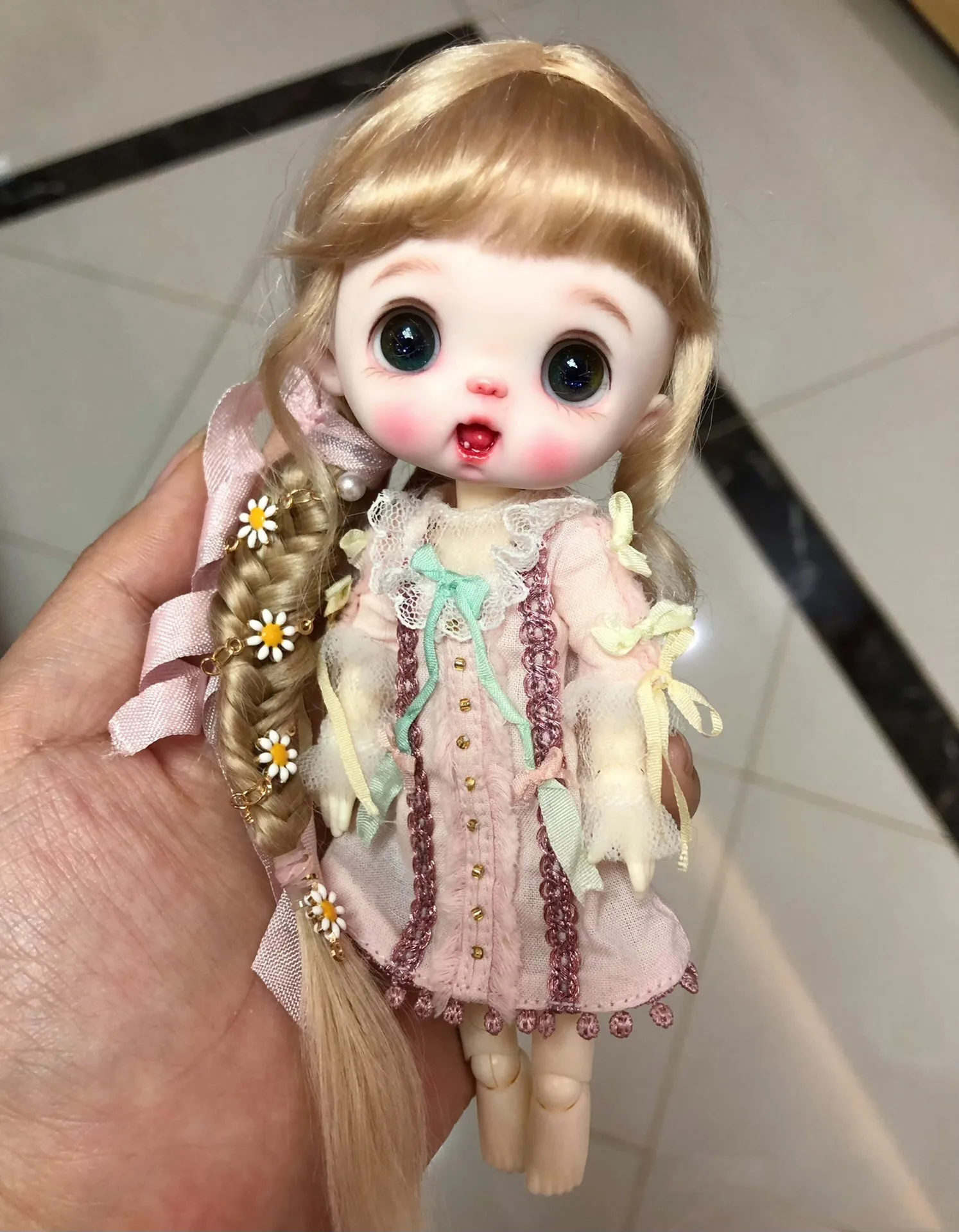 

OB11 doll hair hard head shell bangs wig, 1/8 BJD doll mohair free shipping