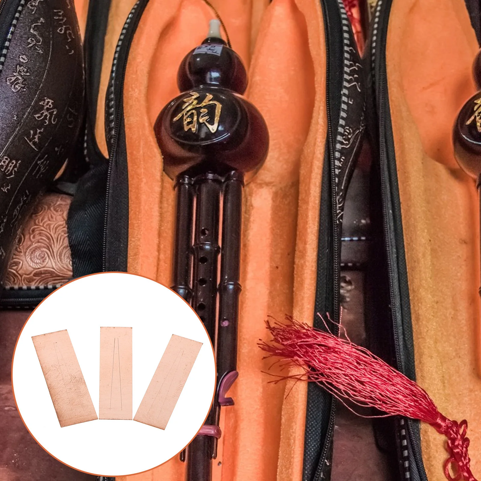 

3Pcs Brass Reeds Cucurbit Flute F Key Replacement Parts Durable Material Enhanced Sound Quality Musical Instrument Accessories