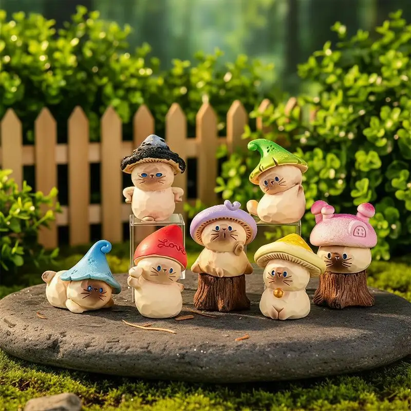 New Cartoon Fadcute Cat PAI Series Resin Figurine Ornament Premium Texture Holiday Home Decoration Model Toys Surprise Gifts