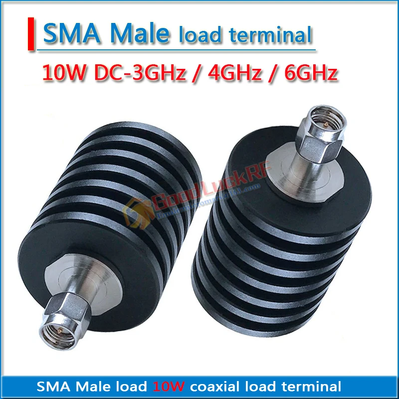 High-quality SMA Male 10W coaxial Termination DUMMY load VSWR ≤1.20 DC-3GHz 4GHz 6GHz with heat sink low standing wave 50 ohms