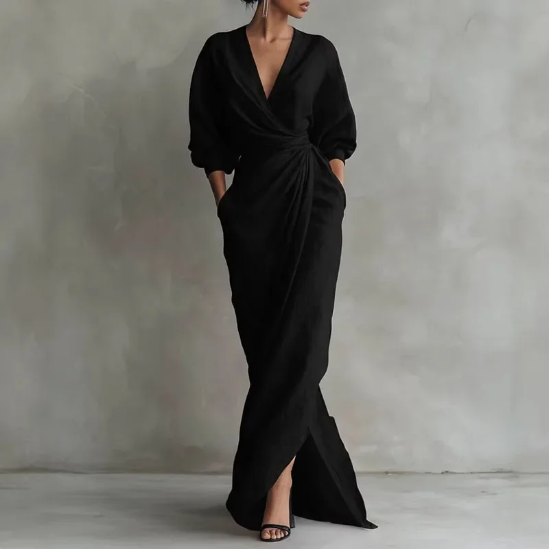 Vestido Largo Maxi Elegante Mujer Primavera - usage example