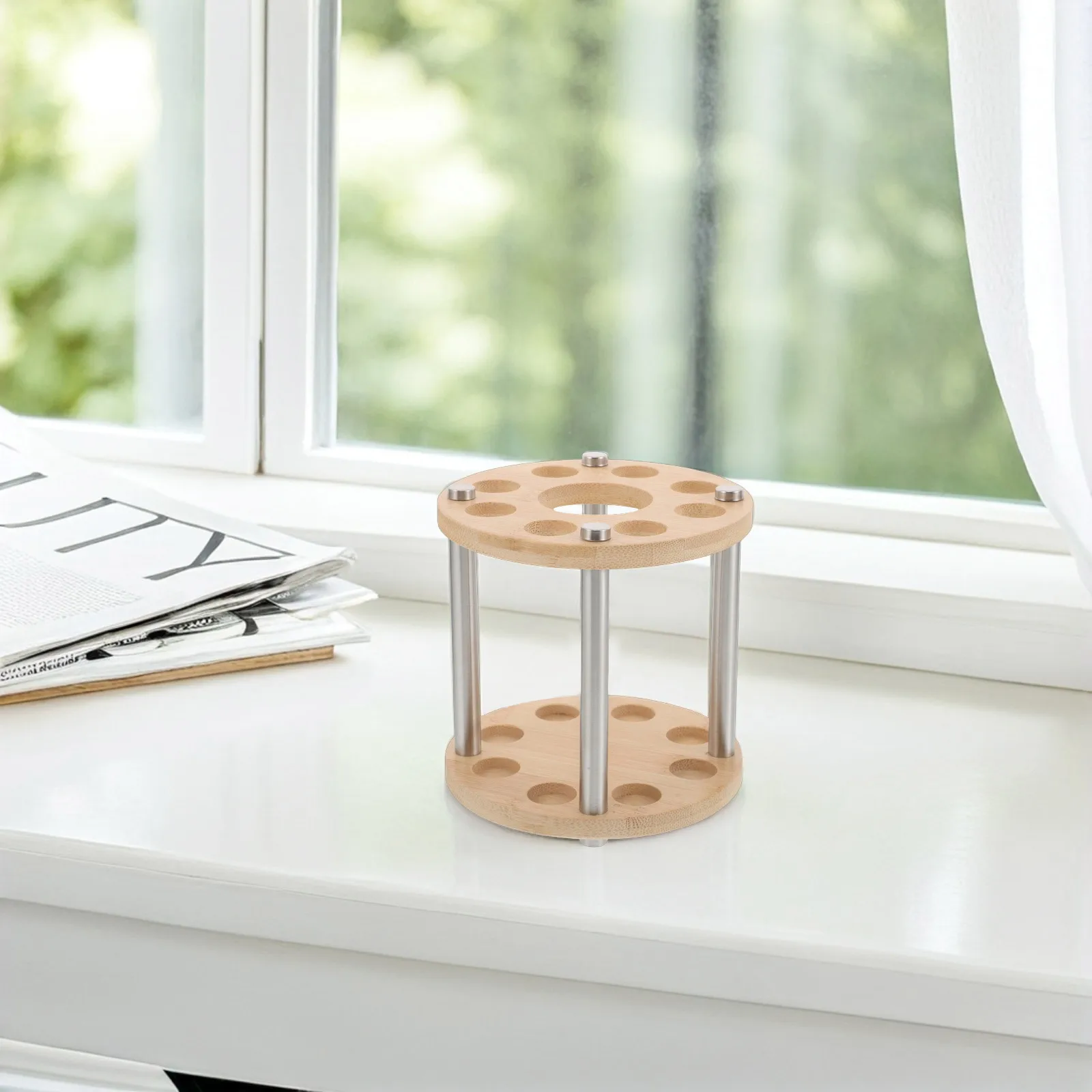 

Bamboo Incense Holder Display Stand Sturdy Storage Rack For Sticks Tubes Hairpins Aesthetic Simple