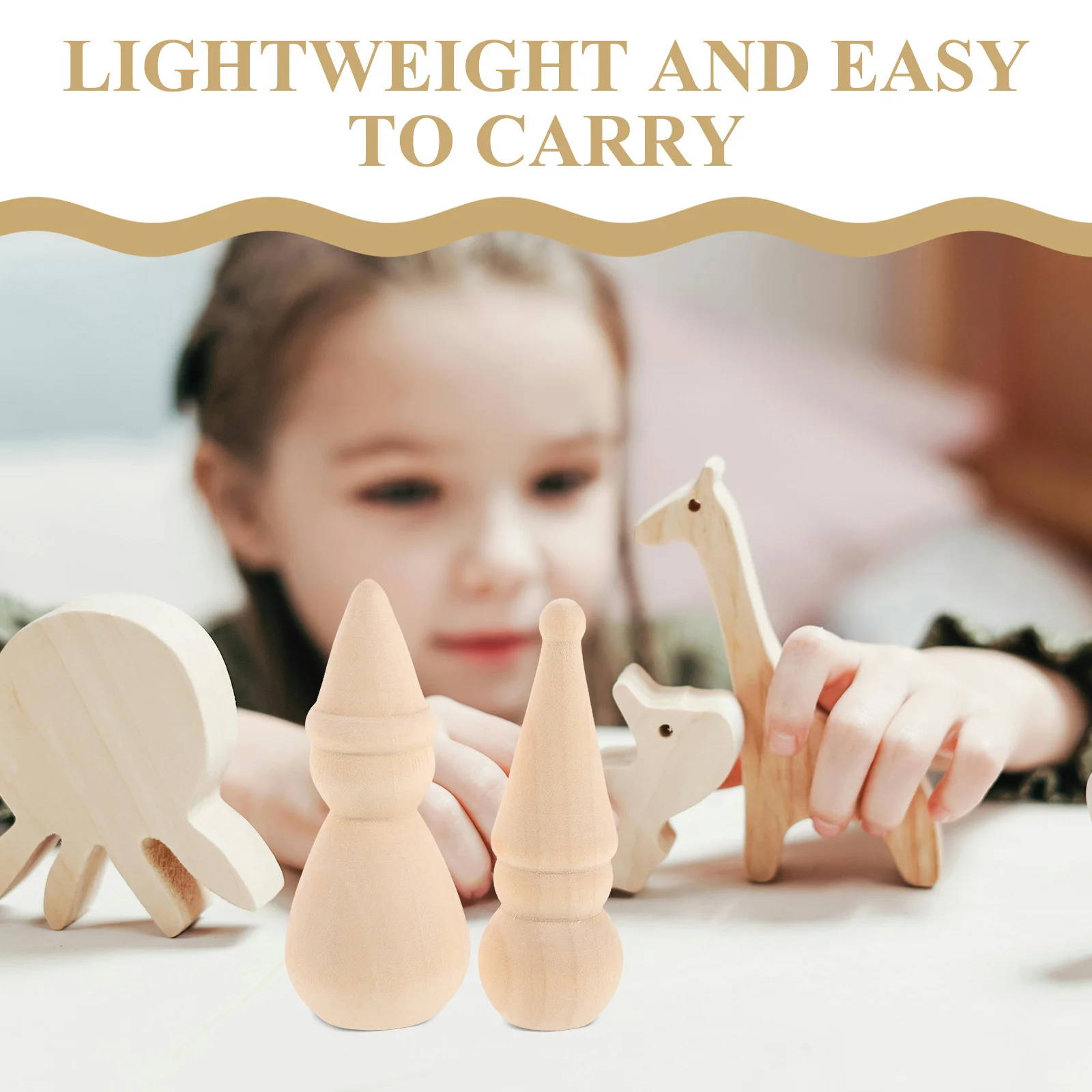 

5pcs 5 Count Craft Wooden Peg Painting Figures Christmas Snowman Miniature Figurines Blank Woodn Plain