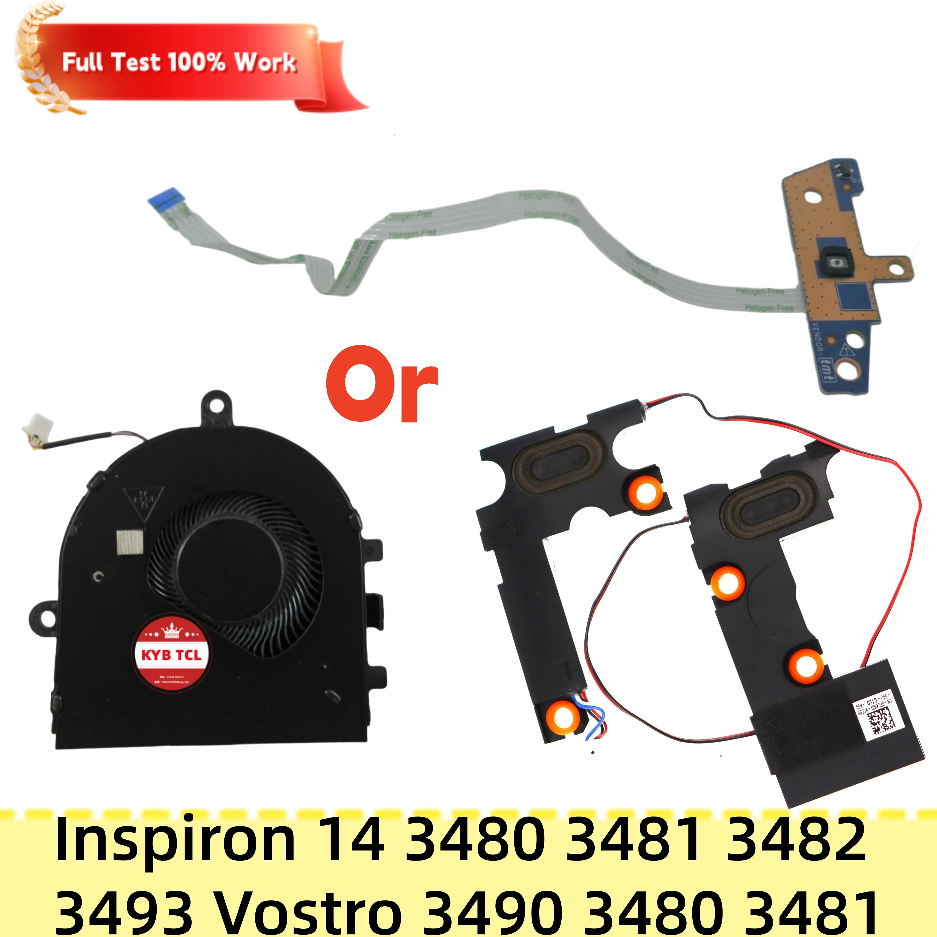 Para Dell Inspiron 14 3480 3481 3482 3493 Vostro 3490 3480 3481 Placa de interruptor de botón de encendido y ventilador con altavoces LS-G713P 0WYGK2 05TTHV WYGK2 5TTHV 0JFF8G JFF8G NBX0002EO00 0FC4WG FC4WG CN-0FC4WG