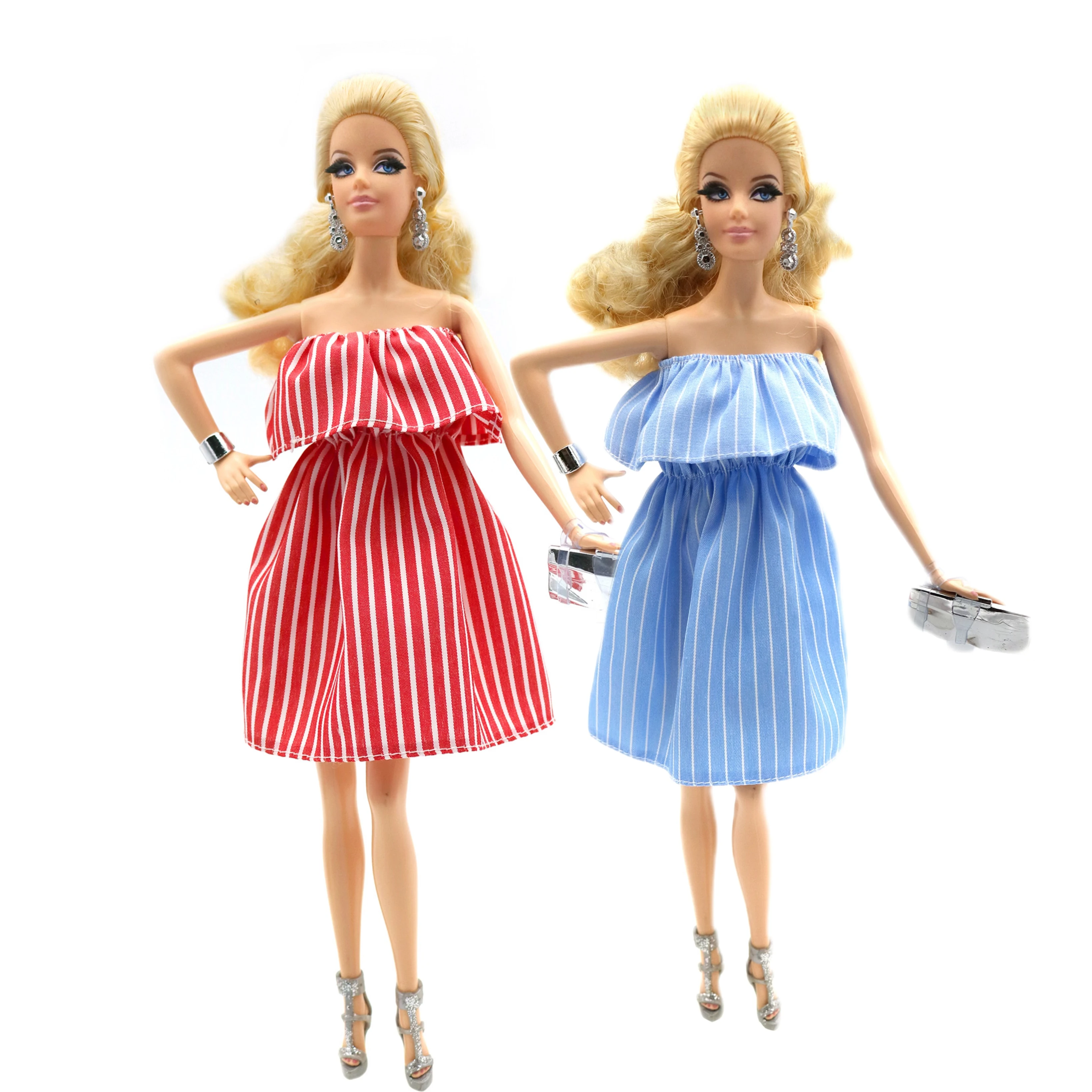 

Fashion Daily Wear Striped Strapless Dress Skirt Clothes for Barbie 30cm 1/6 Doll Accessories House DIY Baby Doll Girl Toys Gift