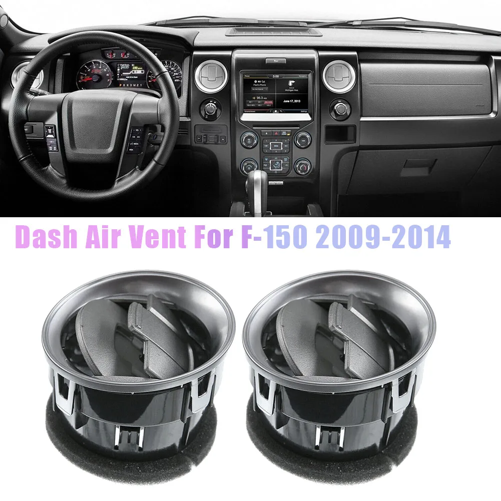 2Pc for Ford F-150 2009-2014 Dash Vent Air Outlet Dashboard AC Heater Air Vent Satin Metallic Finish CL3Z19893EA