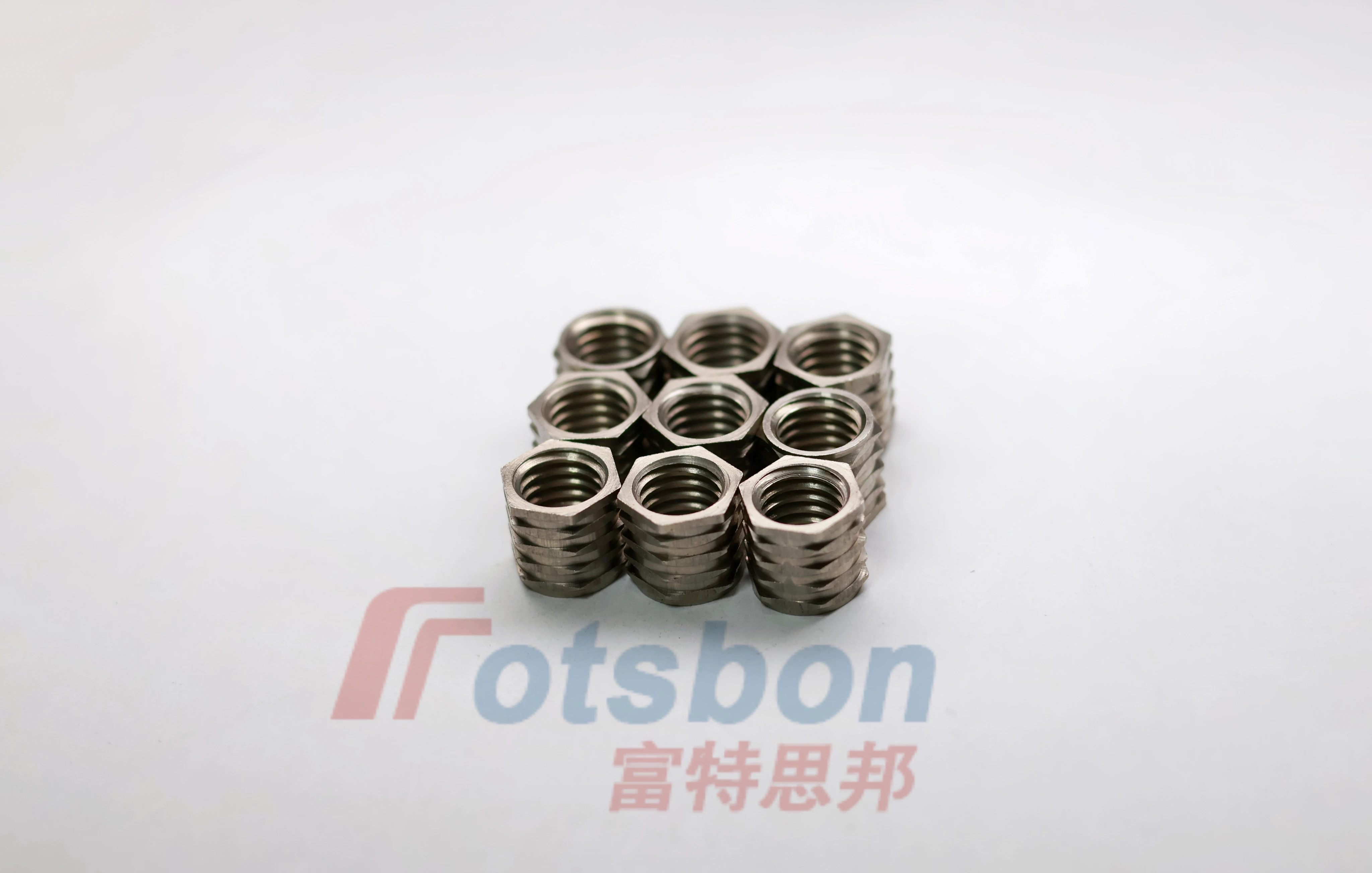 Press-In Threaded Inserts Hexagonal Aluminum Alloy Inch NFPC/NFPA-032 Hot Melt Injection Molding Stainless Steel